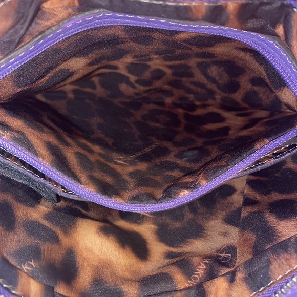 b. Makowsky Purple Slim Genuine Pebbled Leather Crossbody Bag - Picture 9 of 15